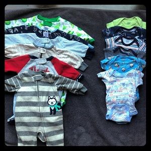 12 piece sleeper/onsie lot: 0-3 months